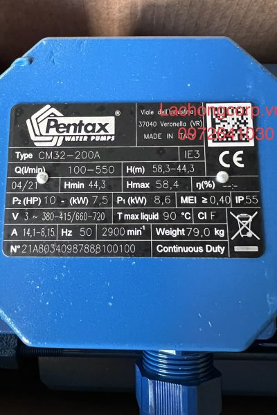 Alternative view of Máy bơm nước Pentax CM32-200A công suất 10HP (7.5kW)
