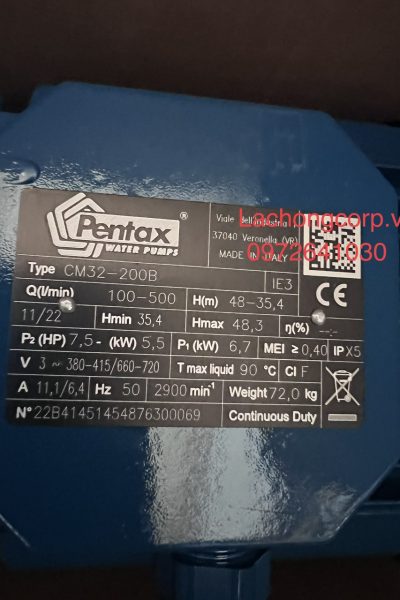Alternative view of Máy bơm nước Pentax CM32-200B công suất 7.5HP (5.5kW)