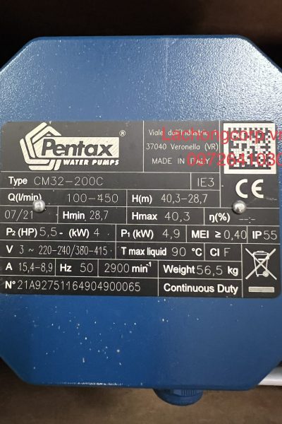 Alternative view of Máy bơm nước Pentax CM32-200C công suất 5.5HP (4kW)
