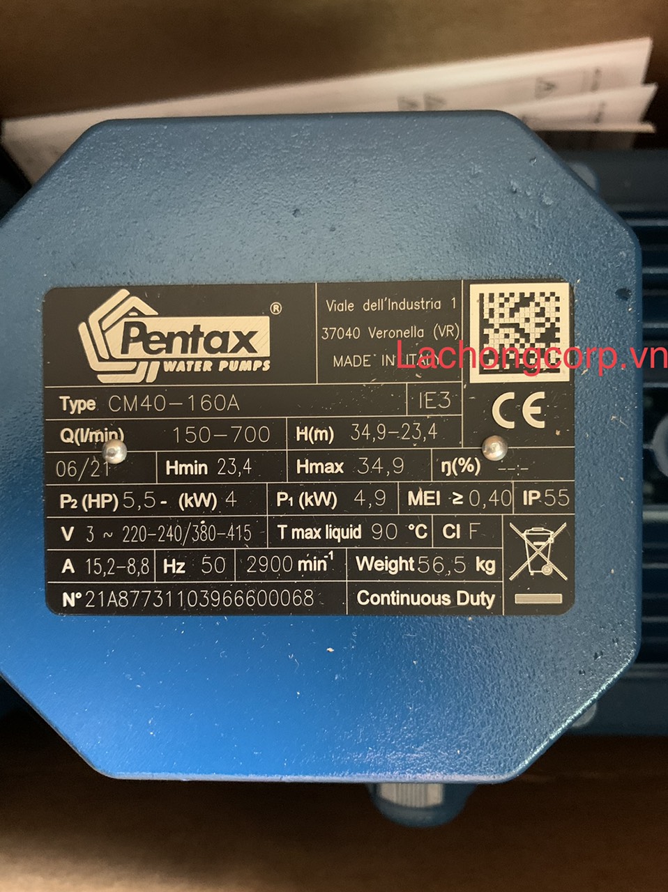 3 máy bơm nước công nghiệp Pentax 5.5hp