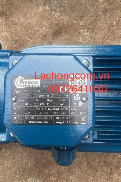 Alternative view of Máy bơm nước Pentax CM32-160B 3HP (2.2kW) nhập khẩu Ý