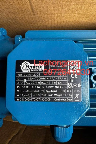 Alternative view of Máy bơm nước Pentax CM40-200B công suất 7.5HP (5.5kW)