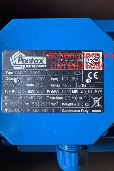 Alternative view of Máy bơm nước Pentax CM50-200C công suất 12.5HP (9.2kW)