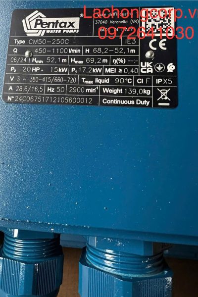 Alternative view of Máy bơm nước Pentax CM50-250C công suất 20HP (15kW)