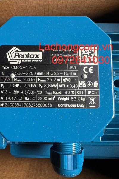 Alternative view of Máy bơm nước Pentax CM65-125A công suất 10HP (7.5kW)
