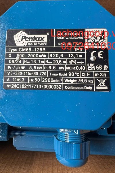 Alternative view of Máy bơm nước Pentax CM65-125B công suất 7.5HP (5.5kW)