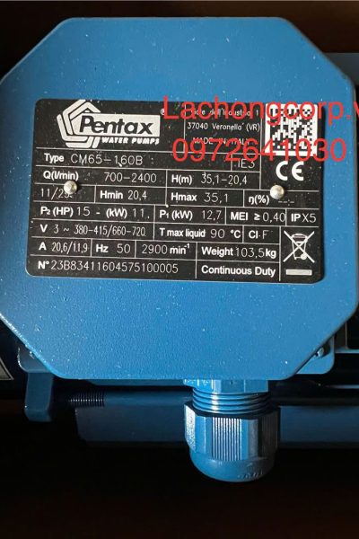 Alternative view of Máy bơm nước Pentax CM65-160B công suất 15HP (11kW)