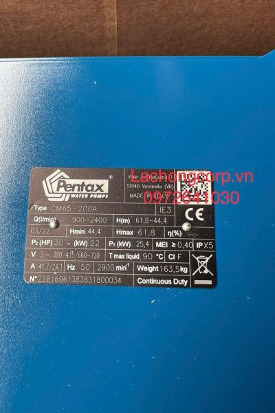 Alternative view of Máy bơm nước Pentax CM65-200A công suất 30HP (22kW)