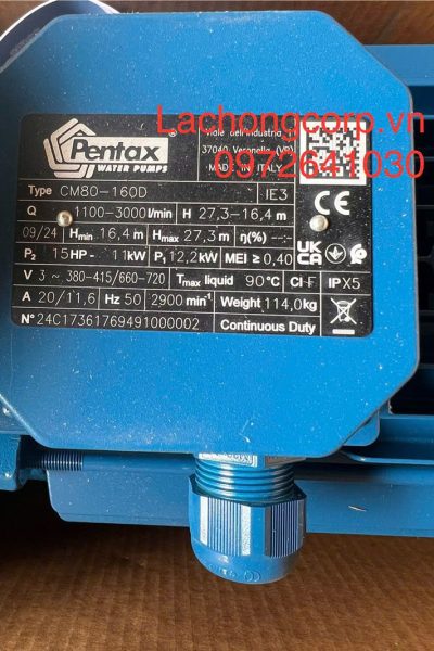 Alternative view of Máy bơm nước Pentax CM80-160D công suất 15HP (11kW)