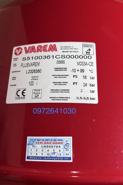 Bình tích áp Varem 1000 lít