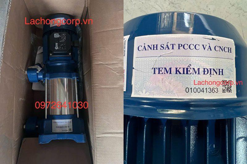 Bơm Pentax U5V-200/7T đã kiểm định PCCC và dán tem Bơm Pentax U5V-200/7T đã kiểm định PCCC và dán tem