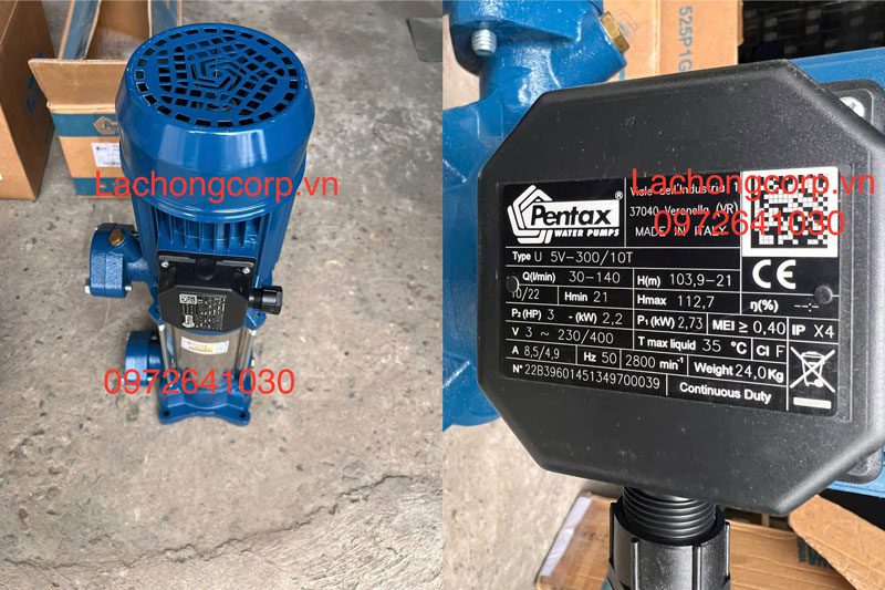 Máy bơm tăng áp trục đứng Pentax U5V-300/10T Máy bơm tăng áp trục đứng Pentax U5V-300/10T