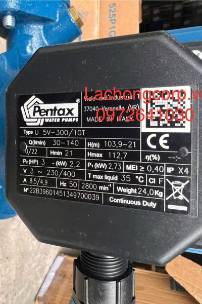 Alternative view of Máy bơm tăng áp trục đứng Pentax U5V-300/10T 3HP (2.2kW)