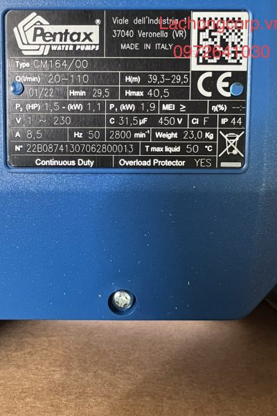 Máy bơm nước dân dụng Pentax CM164/00 2HP (1.5kW)