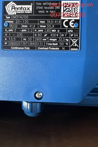 Alternative view of Máy bơm nước dân dụng Pentax CM314/00 3HP (2.2kW)