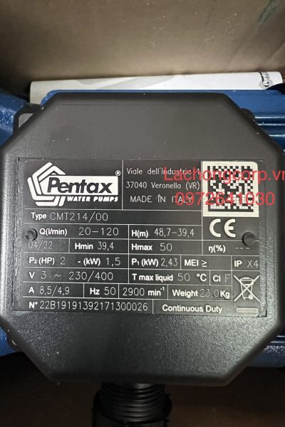 Alternative view of Máy bơm nước dân dụng Pentax CMT214/00 2.5HP (2kW)