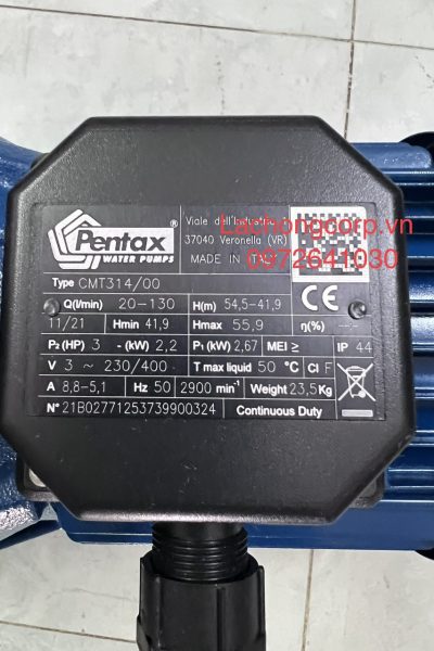 Máy bơm nước dân dụng Pentax CMT314/00 3HP (2.2kW)