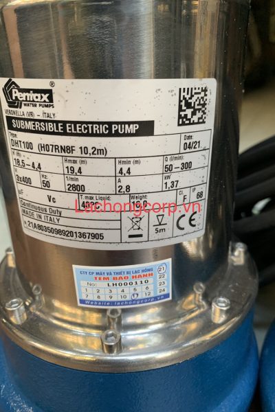 Máy bơm chìm nước thải Pentax DHT100