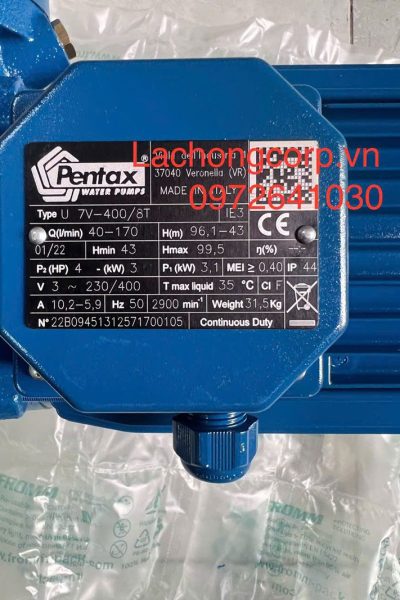 Alternative view of Máy bơm tăng áp trục đứng Pentax U7V-400/8T đầu inox 3kW