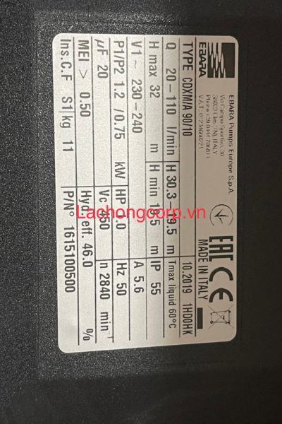 Bơm ly tâm 1 tầng cánh CDXM 90/10