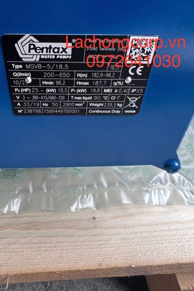 Alternative view of Bơm tăng áp đa tầng cánh Pentax MSVB-5/18,5 25HP (18.5 kW)