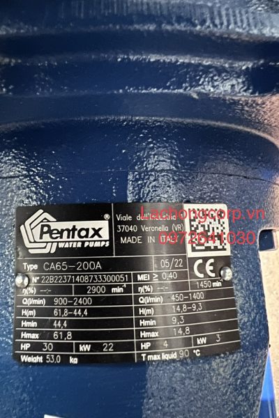 Đầu bơm trục rời Pentax CA65-200A