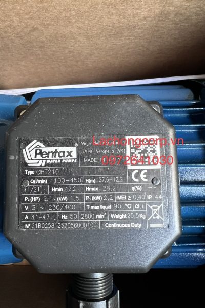 Alternative view of Bơm lưu lượng Pentax CHT210 công suất 2HP (1.5kW)