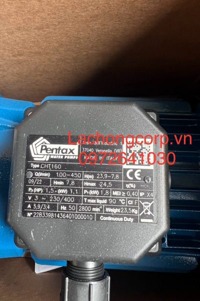 Bơm lưu lượng Pentax CHT160 công suất 1.5HP (1.1kW)