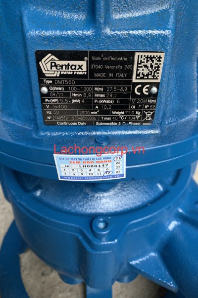 Máy bơm chìm nước thải Pentax DMT560