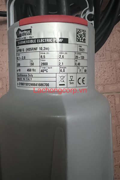 Máy bơm chìm nước thải Pentax DP100 G