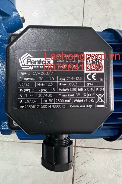 Alternative view of Máy bơm tăng áp trục đứng Pentax U7V-300/6T 3HP (2.2kW)