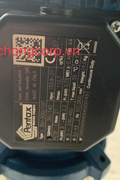 Alternative view of Máy bơm tăng áp trục đứng Pentax U7SV-300/6T (Cánh Inox)