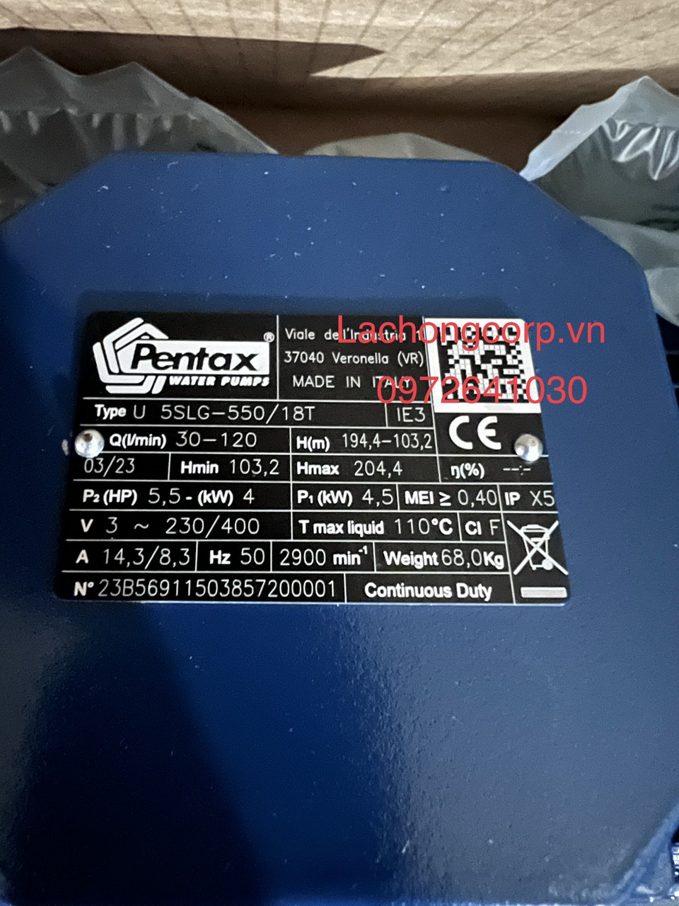 Máy bơm nước trục đứng Pentax USLG series
