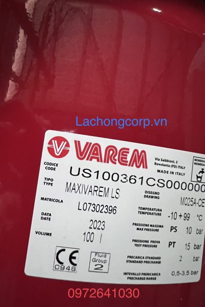 Alternative view of Bình tích áp Varem 100 lít