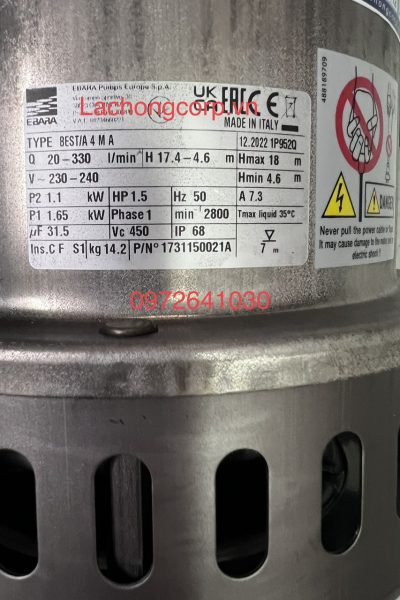 Máy bơm chìm nước thải Ebara BEST 4 MA