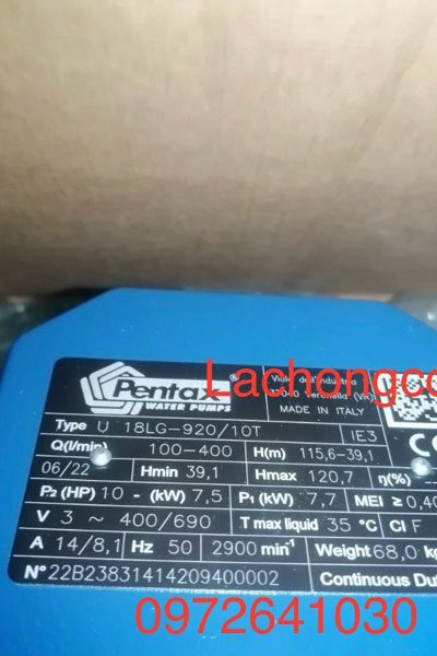 Alternative view of Máy bơm tăng áp trục đứng đa tầng cánh Pentax U18LG-920/10T