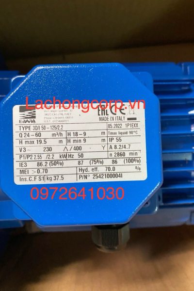Máy bơm nước công nghiệp Ebara 3D/I 50-125/2.2