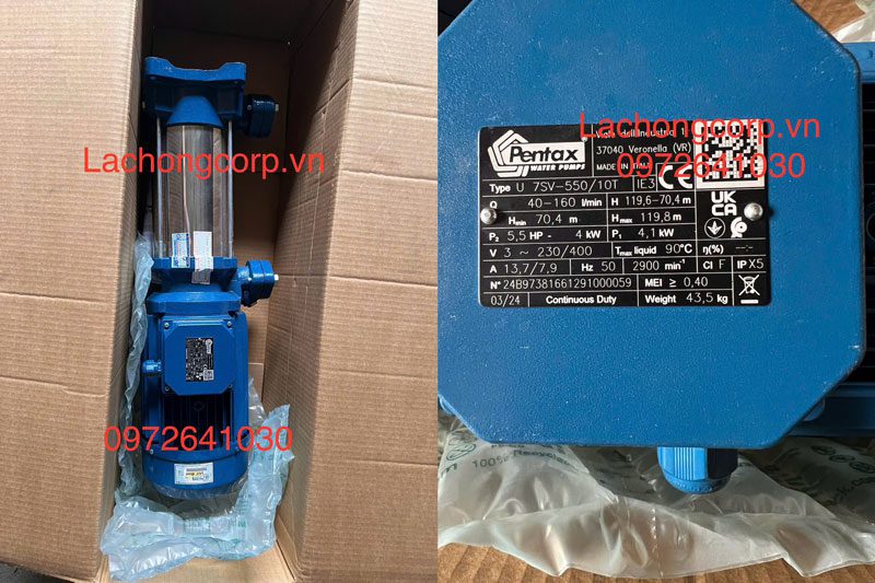Máy bơm tăng áp trục đứng Pentax U7SV-550/10T Máy bơm tăng áp trục đứng Pentax U7SV-550/10T