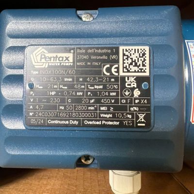 Alternative view of Máy bơm Pentax INOX 100N/60 cánh phíp 1HP (0.75kW)