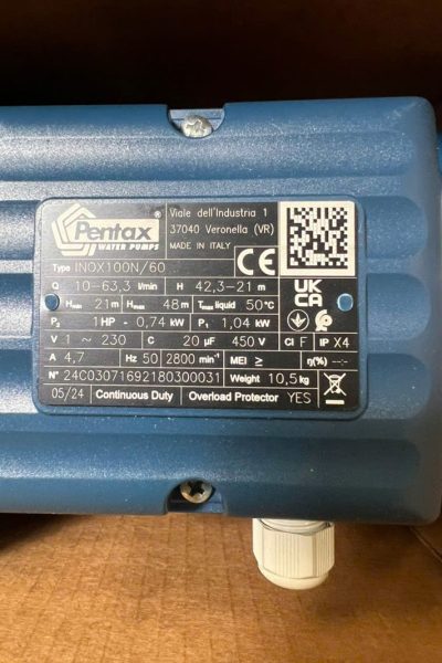 Alternative view of Máy bơm Pentax INOX 100N/60 cánh phíp 1HP (0.75kW)