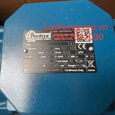 Alternative view of Máy bơm nước Pentax CBT400/00 công suất 4HP (3kW)