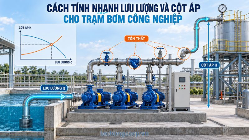 Cách tính nhanh lưu lượng và cột áp cho trạm bơm công nghiệp